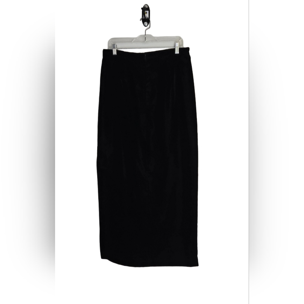 Vintage 90s Mirror Room Collection Black Velvet Midi Skirt Women’s Size 14 Lined